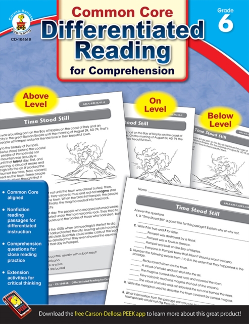 Differentiated Reading for Comprehension, Grade 6, PDF eBook