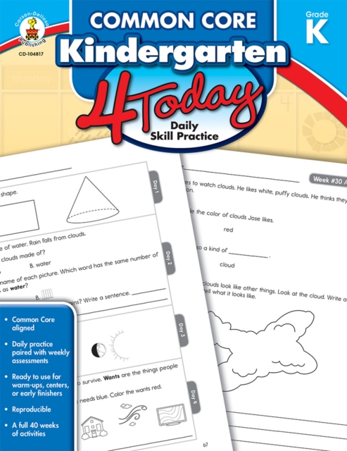 Common Core Kindergarten 4 Today : Daily Skill Practice, PDF eBook