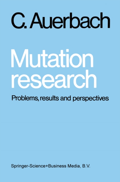 Mutation research : Problems, results and perspectives, PDF eBook