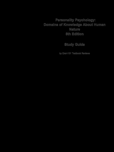 Personality Psychology, Domains of Knowledge About Human Nature : Psychology, Social psychology, EPUB eBook