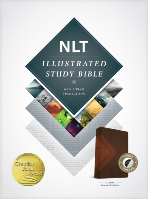 NLT Illustrated Study Bible Tutone Brown/Tan, Indexed, Leather / fine binding Book