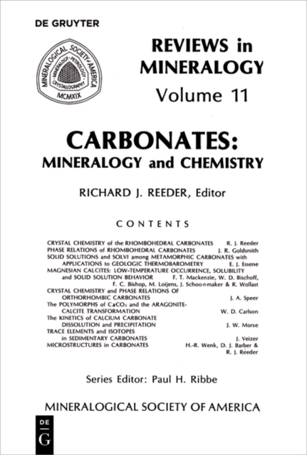 Carbonates : Mineralogy and Chemistry, PDF eBook