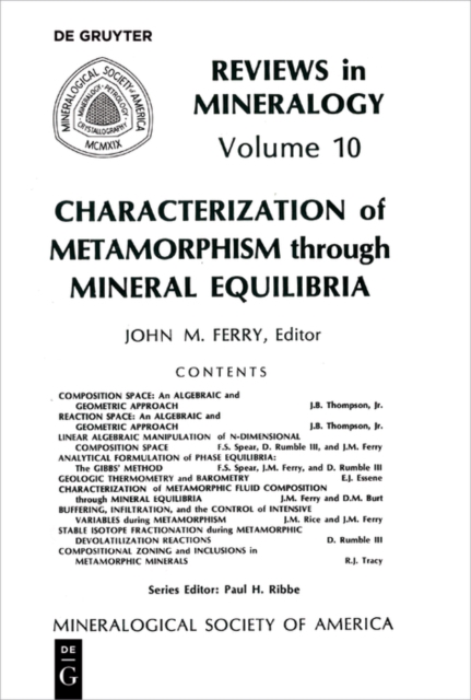 Characterization of Metamorphism through Mineral Equilibria, PDF eBook