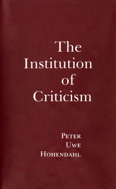 The Institution of Criticism, EPUB eBook