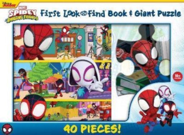Disney Junior mavel Spidy & His Amazing Friends First Look & Find Book & Giant Puzzle, Hardback Book