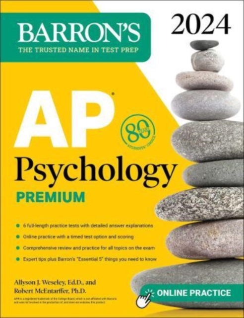 AP Psychology Premium, 2024: Comprehensive Review With 6 Practice Tests + an Online Timed Test Option, Paperback / softback Book