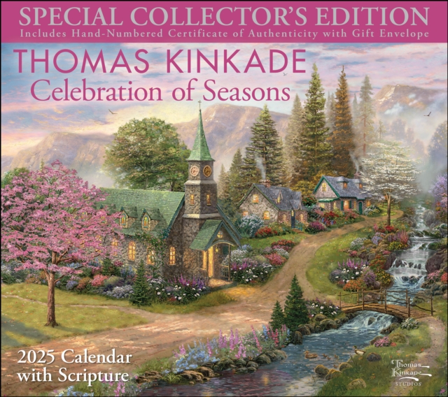 Thomas Kinkade Special Collector's Edition with Scripture 2025 Deluxe Wall Calendar with Print : Celebration of Seasons, Calendar Book