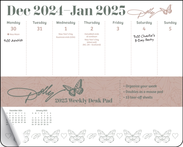 Dolly Parton 2025 Weekly Desk Pad Calendar, Calendar Book
