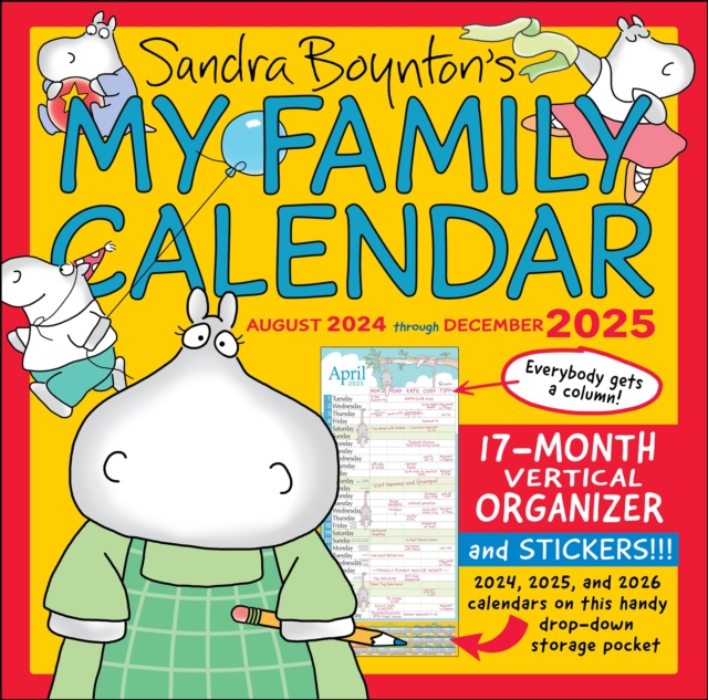Sandra Boynton's My Family Calendar 17-Month 2024-2025 Family Wall Calendar, Calendar Book