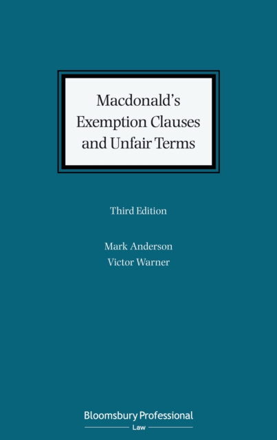 Macdonald's Exemption Clauses and Unfair Terms, EPUB eBook