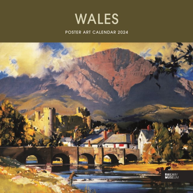 Wales Poster Art National Railway Museum Wiro Wall Calendar 2024, Calendar Book