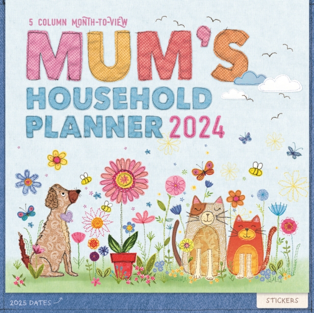 Mums Fabric Household Planner Wall Calendar 2024, Calendar Book