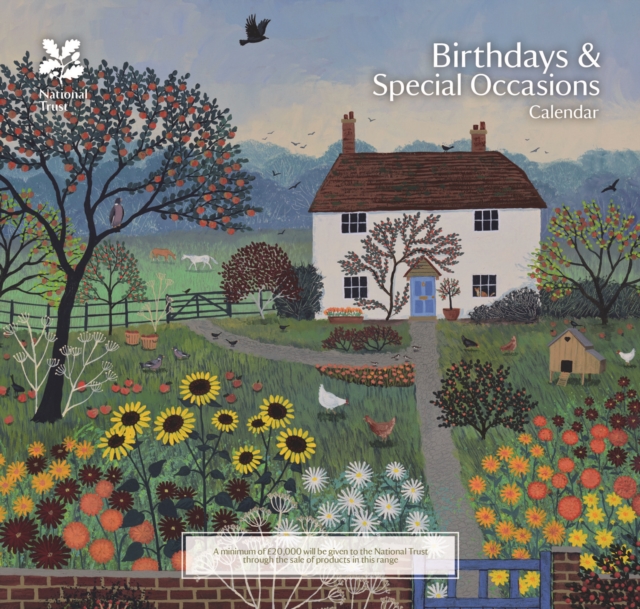 National Trust, Jo Grundy Birthday Perpetual Midi Calendar 2024, Calendar Book