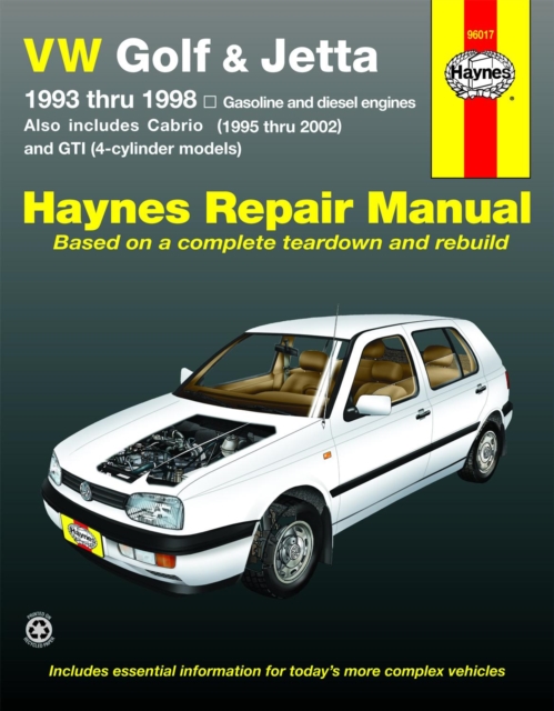 VW Golf, GTI and Jetta (93-98) and VW Cabrio (95-02) petrol & diesel Haynes Repair Manual (USA), Paperback / softback Book