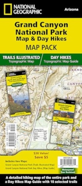Grand Canyon Day Hikes and National Park [Map Pack Bundle], Sheet map, folded Book