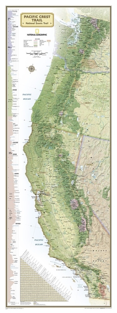 Pacific Crest Trail, Boxed : Wall Maps History & Nature, Sheet map, rolled Book
