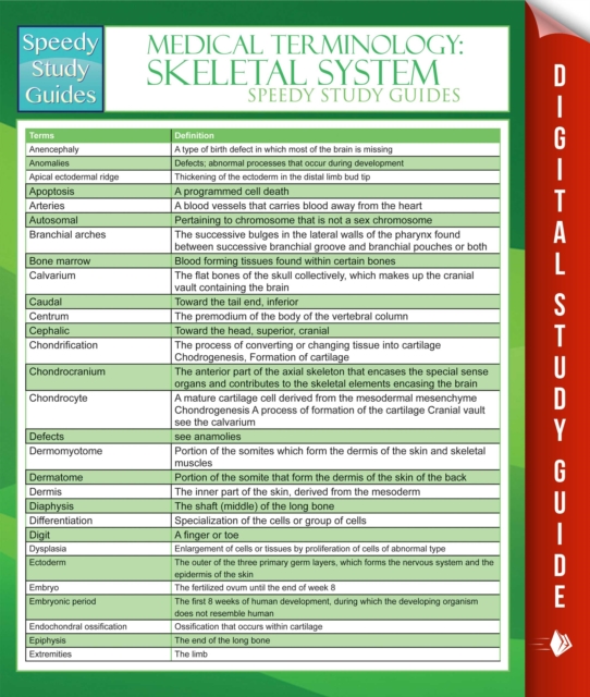 Medical Terminology: Skeletal System Speedy Study Guides, EPUB eBook
