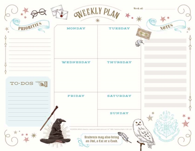 Harry Potter: Weekly Planner Notepad, Hardback Book