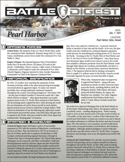 Battle Digest: Pearl Harbor, EPUB eBook