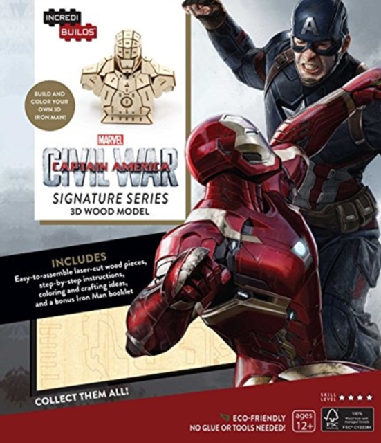 IncrediBuilds: Marvel's Captain America: Civil War: Iron Man Signature Series 3D Wood Model, Kit Book