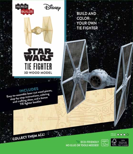 IncrediBuilds: Star Wars: Tie Fighter 3D Wood Model, Kit Book