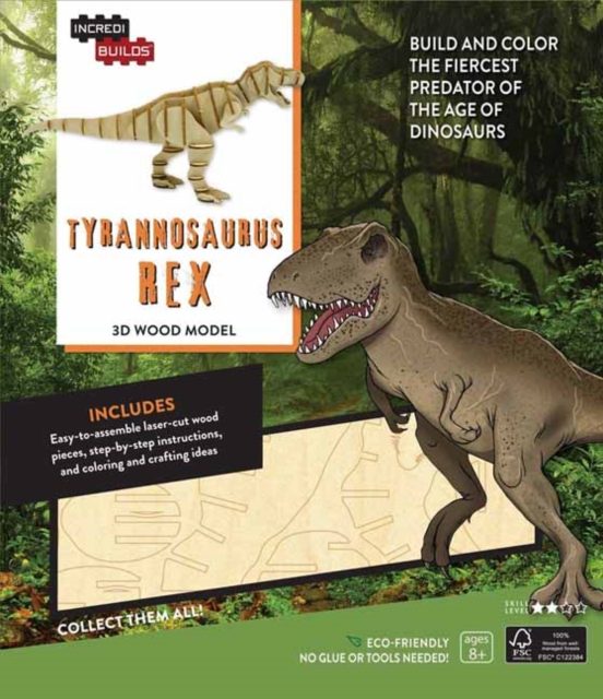 IncrediBuilds: Tyrannosaurus Rex 3D Wood Model, Kit Book