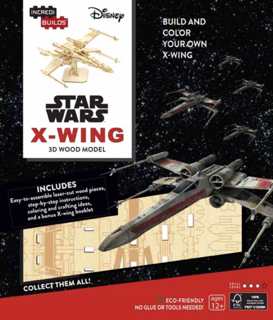 IncrediBuilds: Star Wars: X-Wing 3D Wood Model, Kit Book