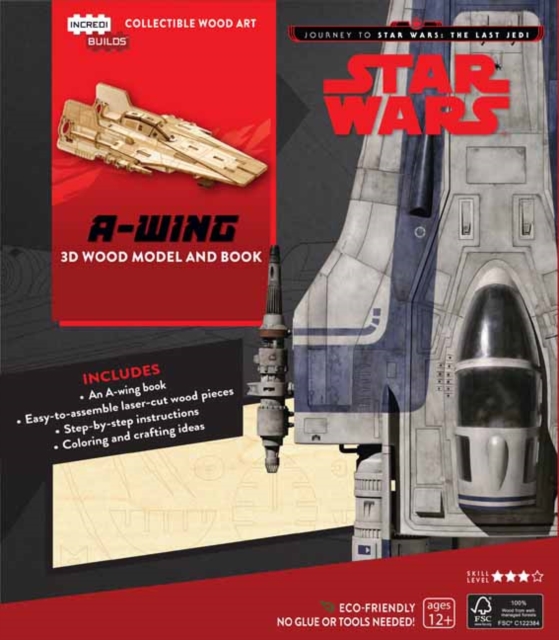 IncrediBuilds: Star Wars: The Last Jedi: A-Wing 3D Wood Model and Book : Inside the Resistance's High-Speed Interceptor, Kit Book