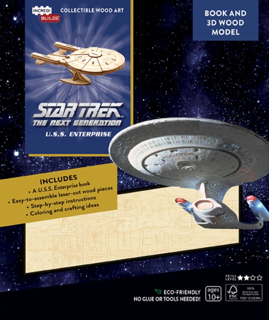 IncrediBuilds: Star Trek The Next Generation: U.S.S. Enterprise Book and 3D Wood Model, Kit Book