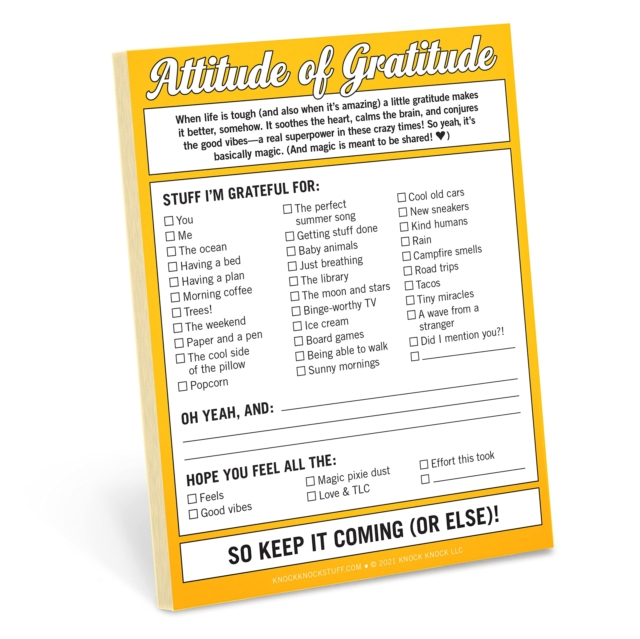 Knock Knock Attitude of Gratitude Nifty Note Pad, Other printed item Book