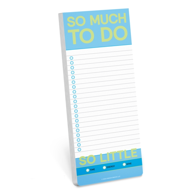 Knock Knock So Much to Do Make-a-List Pad, Other printed item Book