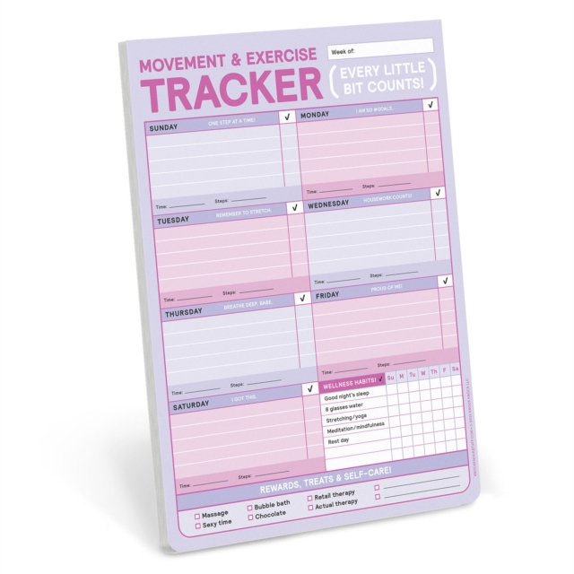 Knock Knock Movement & Exercise Tracker Big & Sticky Notepads, Other printed item Book