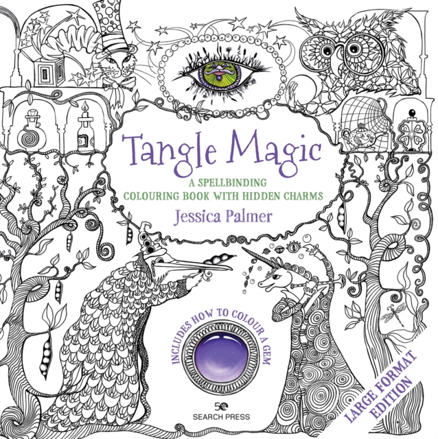 Tangle Magic (large format edition) : A Spellbinding Colouring Book with Hidden Charms, Paperback / softback Book