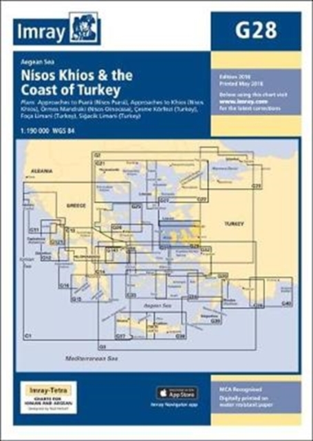 Imray Chart G28 : Nisos Khios & the Coast of Turkey, Sheet map, folded Book