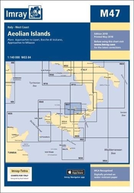 Imray Chart M47 : Aeolian Islands, Sheet map, folded Book