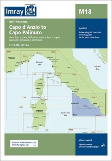 Imray Chart M18 : Capo d'Anzio to Capo Palinuro, Sheet map, folded Book