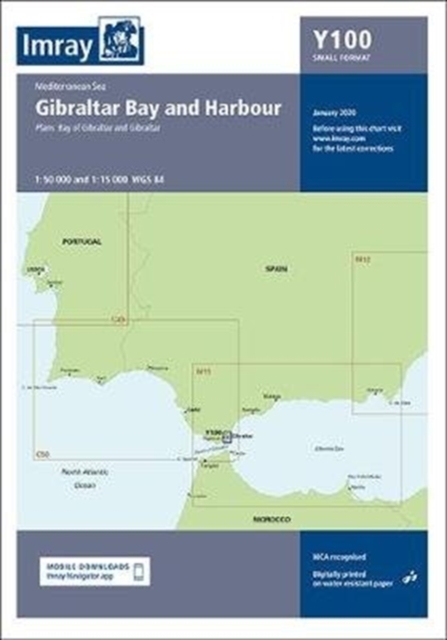 Imray Y100 Gibraltar and Approaches (Small Format), Sheet map, folded Book