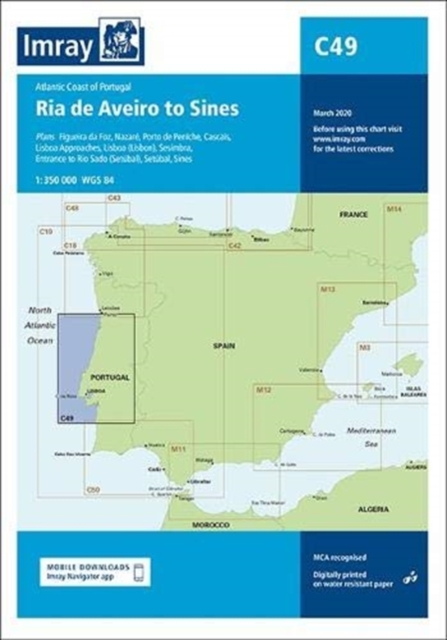 Imray Chart C49 : Ria de Aveiro to Sines - Atlantic Coast of Portugal, Sheet map, folded Book