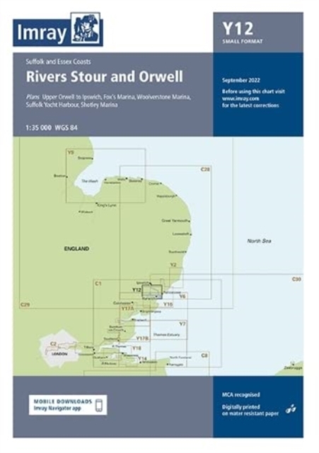 Imray Chart Y12 : Rivers Stour and Orwell, Sheet map, folded Book