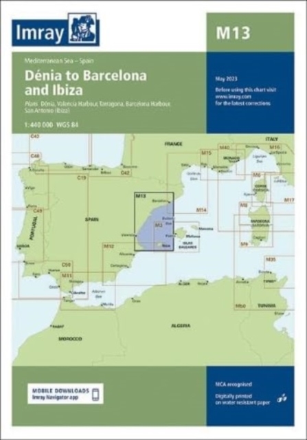 Imray Chart M13 : Denia to Barcelona and Ibiza, Sheet map, folded Book