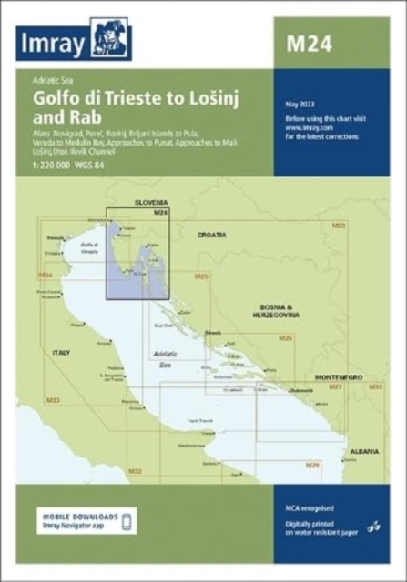 Imray Chart M24 : Golfo di Trieste to Losinj and Rab, Sheet map, folded Book
