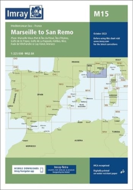 Imray Chart M15 : Marseille to San Remo, Fold-out book or chart Book
