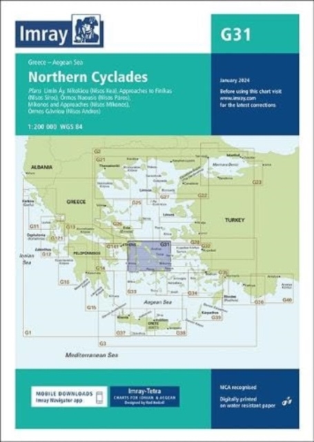 Imray Chart G31 : Northern Cyclades, Sheet map, folded Book