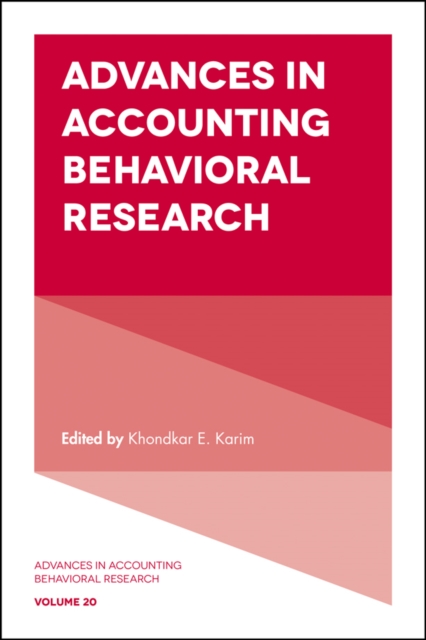 Advances in Accounting Behavioral Research, PDF eBook