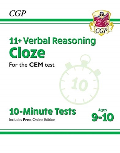 11+ CEM 10-Minute Tests: Verbal Reasoning Cloze - Ages 9-10 (with Online Edition), Mixed media product Book