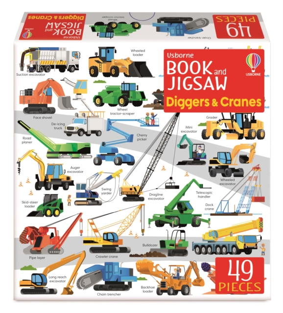 Usborne Book and Jigsaw Diggers and Cranes, Paperback / softback Book