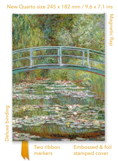Claude Monet: Bridge over a Pond of Water Lilies (Foiled Quarto Journal), Notebook / blank book Book