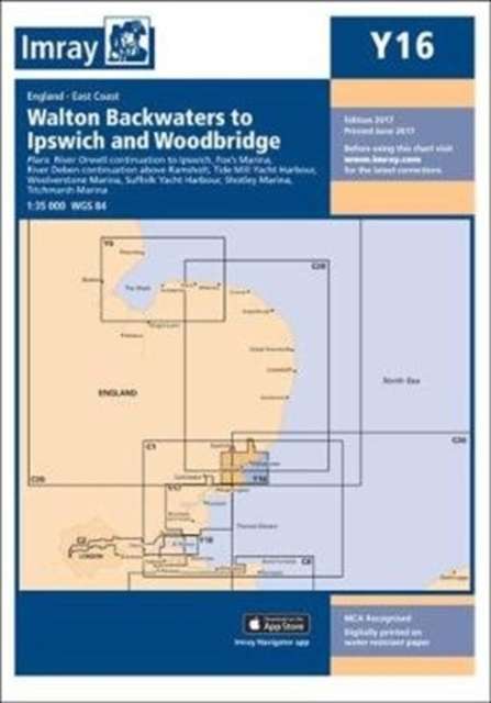 Imray Chart Y16 : Walton Backwaters to Ipswich and Woodbridge, Sheet map, folded Book