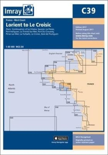 Imray Chart C39 : Lorient to Le Croisic, Sheet map, folded Book