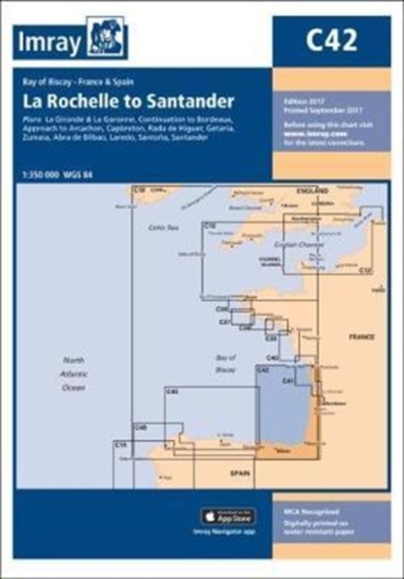 Imray Chart C42 : La Rochelle to Santander, Sheet map, folded Book